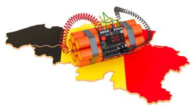 Belçika 'da terör saldırıları kavramı. 3B işleme