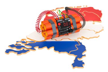 Hollanda 'da terör saldırıları kavramı. 3B işleme