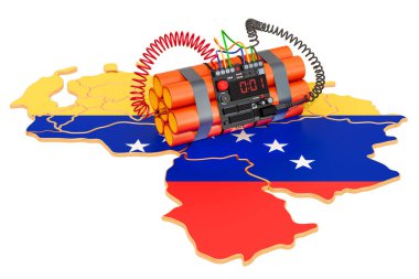 Venezuela 'da terör saldırıları kavramı. 3B işleme