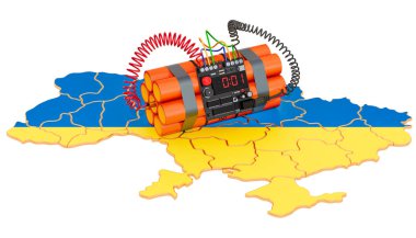 Ukrayna 'da terör saldırıları kavramı. 3B işleme