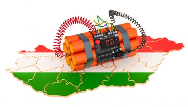 Macaristan 'da terör saldırıları kavramı. 3B işleme