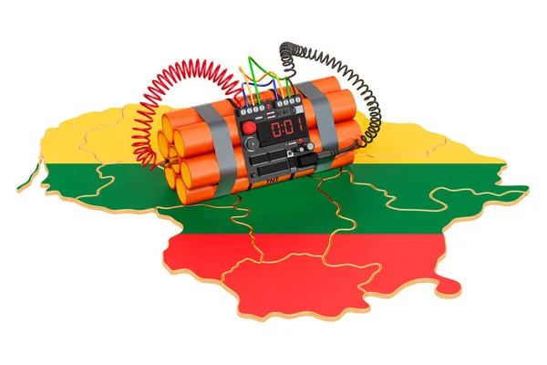 Concepto de atentados terroristas en Lituania. Renderizado 3D — Foto de Stock