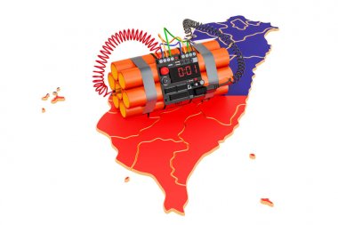 Tayvan kavramı terörist saldırılar. 3d render