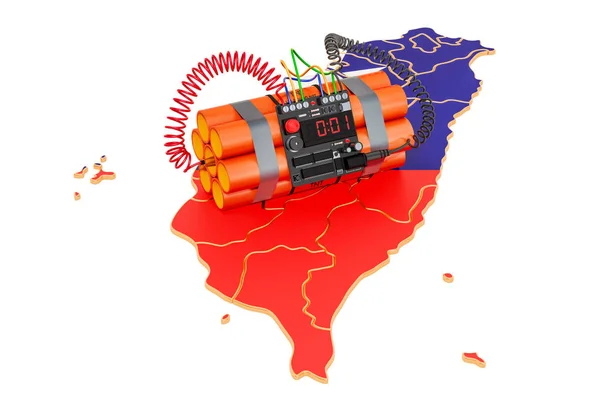 Terrorista támadások Tajvanon fogalom. 3D-leképezés — Stock Fotó