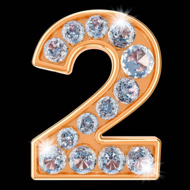 Elmaslı altın 2 numara. 3d render