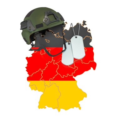Deutsch askeri gücü, ordu veya savaş konsepti. 3d render