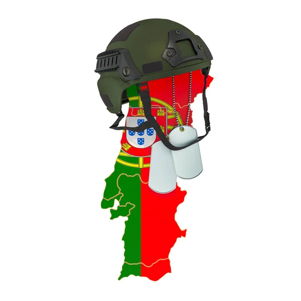 Fuerza militar portuguesa, ejército o concepto de guerra. Renderizado 3D — Foto de Stock