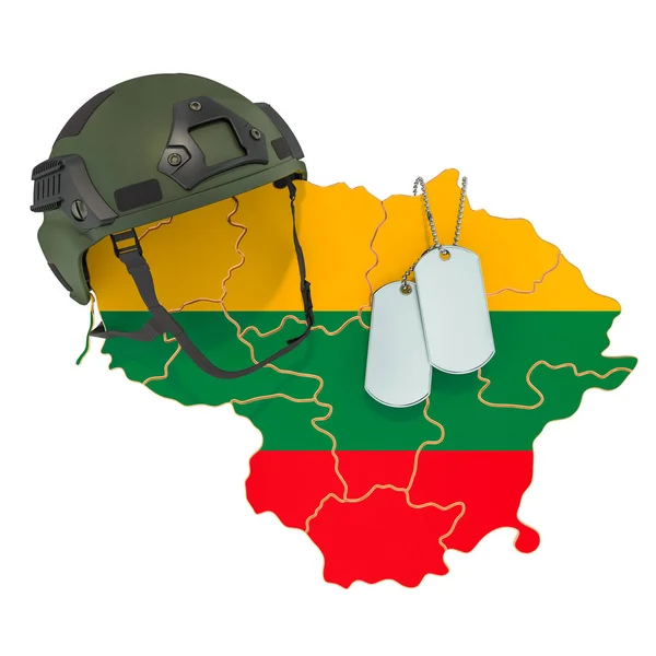 Fuerza militar lituana, ejército o concepto de guerra. Renderizado 3D — Foto de Stock