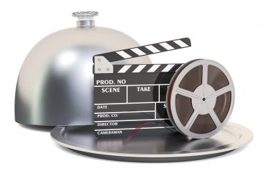 Yeni film veya dizi kavramının sunumu. 3d render