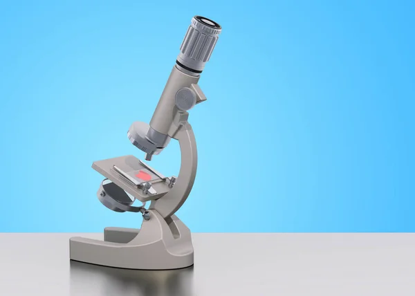 Modernt Mikroskop på skrivbordet. 3D-rendering — Stockfoto