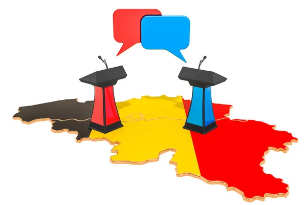 Koncepcja debaty belgijskiej, renderowanie 3D — Zdjęcie stockowe