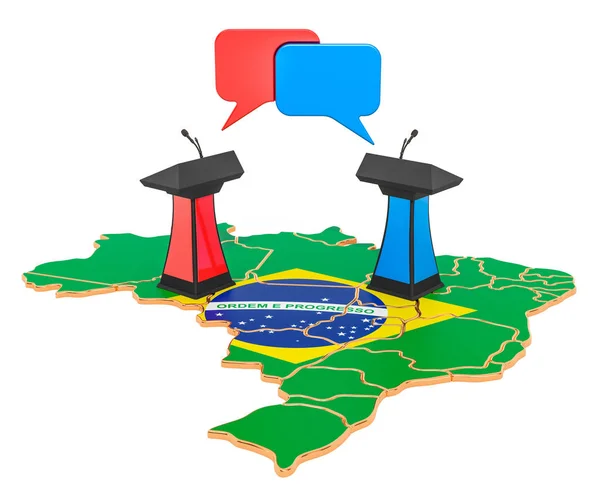 Concetto di dibattito brasiliano, rendering 3D — Foto Stock
