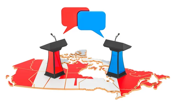 Concepto de Debate Canadiense, renderizado en 3D — Foto de Stock