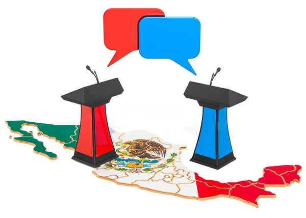 Mexikanisches Debattenkonzept, 3D-Darstellung — Stockfoto