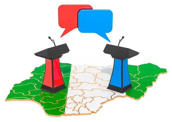 尼日利亚辩论概念，3D渲染 — 图库照片