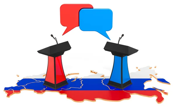 Concepto de debate ruso, representación 3D — Foto de Stock