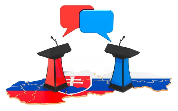 Slovaque Concept de débat, rendu 3D — Photo