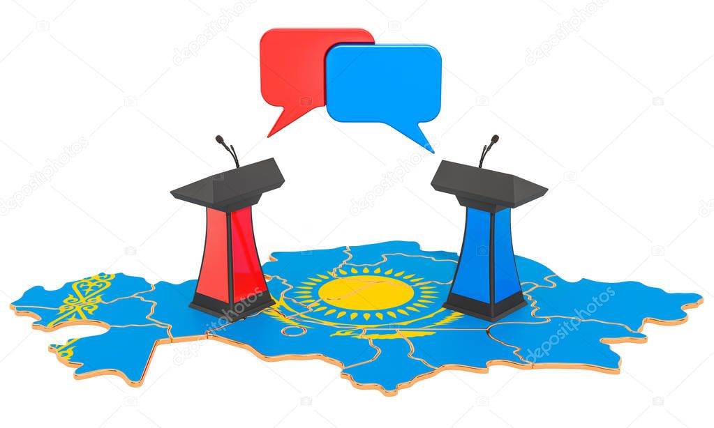 Kazakh Debate concept, 3D rendering