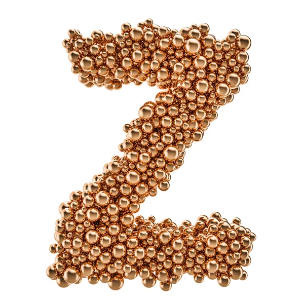 Gouden letter Z van gouden ballen, 3D-rendering — Stockfoto