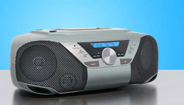 Modern CD Boombox with AM/FM Stereo Radio on the desk, 3D render