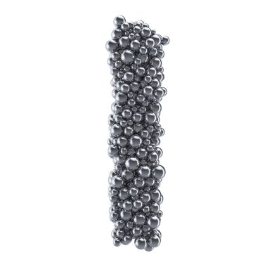 Metal topları metalik harf I, 3d render