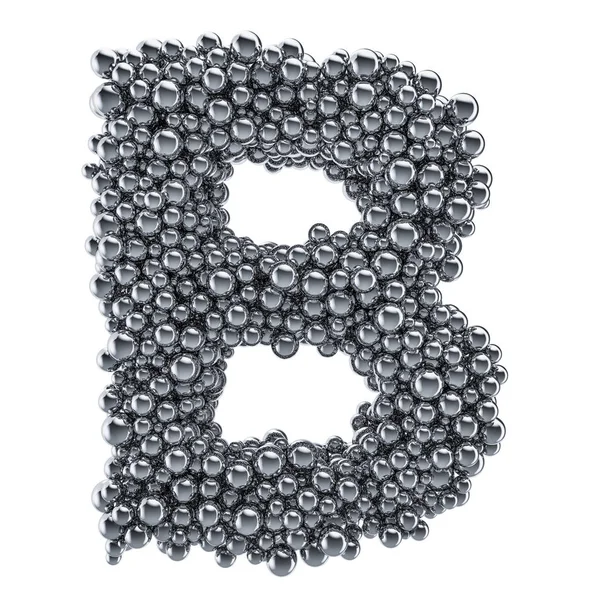 Metallic letter B from metal balls, 3D rendering — Stock Photo, Image