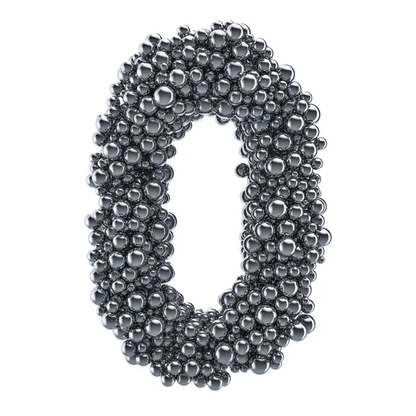 Metal toplardan metalik 0 sayısı, 3d render — Stok fotoğraf