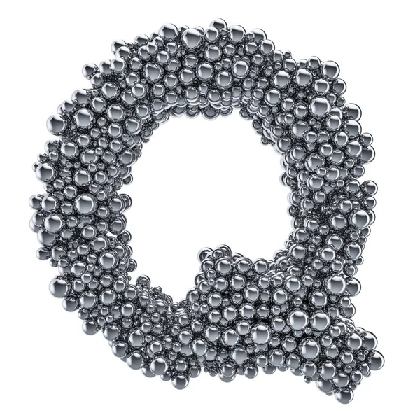 Metallic letter Q from metal balls, 3D rendering — Stock Photo, Image