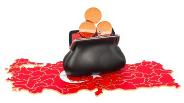 Türkiye'de bankacılık, yatırım veya finansal kavram. 3d render