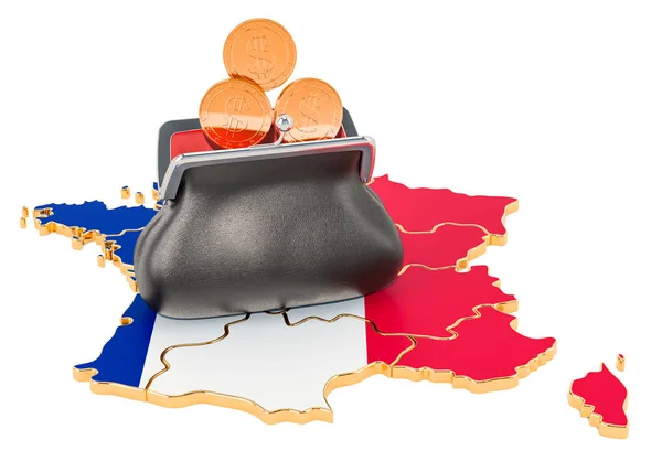 Conceito bancário, de investimento ou financeiro em França. Renderização 3D — Fotografia de Stock