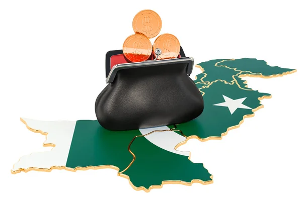 Banca, investimento ou conceito financeiro no Paquistão. Renderi 3D — Fotografia de Stock