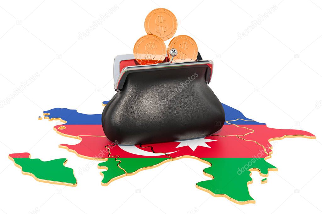 Banking, investment or financial concept in Azerbaijan. 3D rende