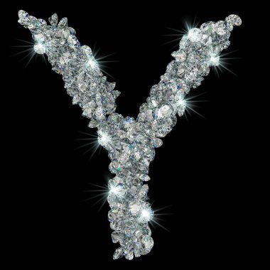 Elmaslardan Y harfi. 3d render