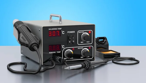 Digital Soldering Station on the desk. 3D rendering — Stock Photo, Image