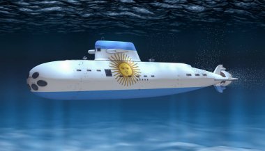 Arjantin Donanması'nın denizaltısı, konsept. 3d render