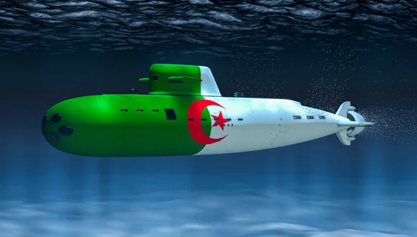 阿尔及尔海军潜艇，概念。3d 渲染 — 图库照片