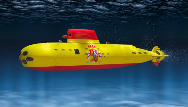 U-Boot der spanischen Marine, Konzept. 3D-Darstellung — Stockfoto