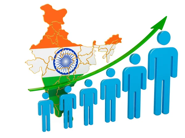 인도의 고용 및 실업 또는 사망률 및 출산율 등급 — 스톡 사진
