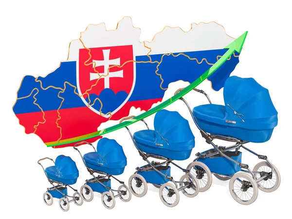 Зростаюча народжуваність в Словаччині, поняття. 3D-рендерінг — стокове фото