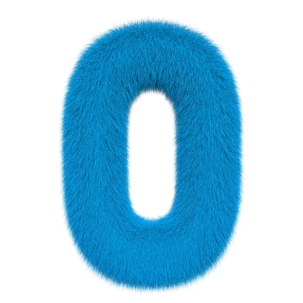 Renkli, kabarık, tüylü 0 numara. 3d render