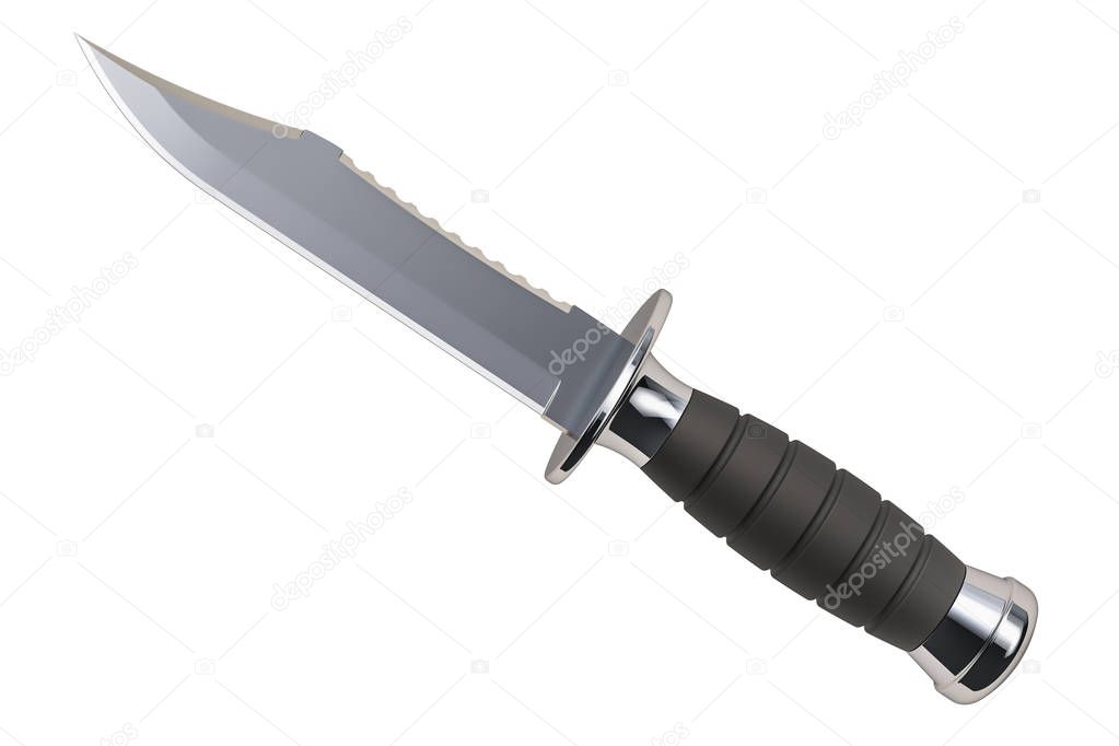 Combat, hunting knife. 3D rendering