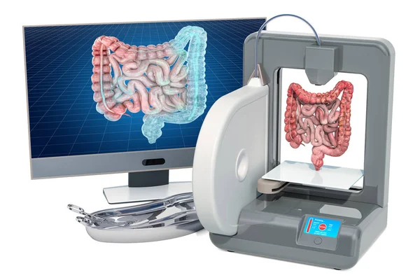 Creating artificial bowel on three dimensional printer — Stock Photo, Image