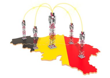 Belçika'da mobil iletişim, haritada baz istasyonları