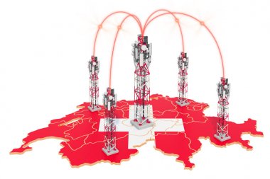 İsviçre'de mobil iletişim, haritada baz istasyonları