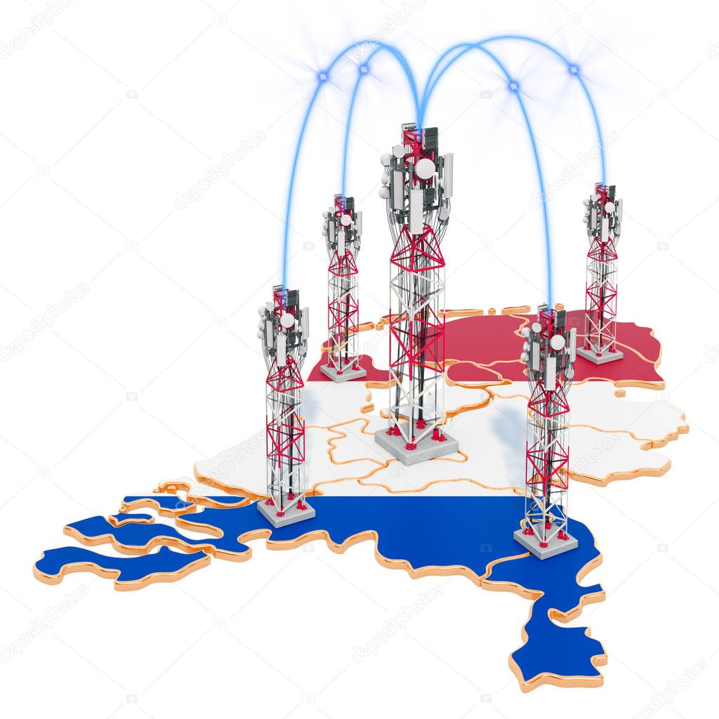 Mobile communications in the Netherlands, cell towers on the map