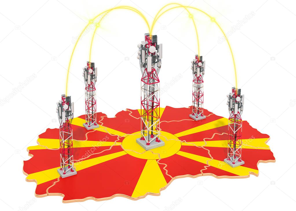 Mobile communications in Macedonia, cell towers on the map
