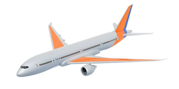 Weißes Flugzeug, 3D-Rendering — Stockfoto
