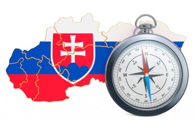 Slovakya'da seyahat veya turizm konsepti. 3d render