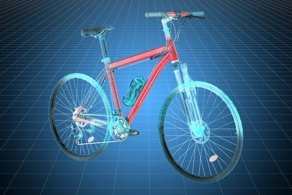 Визуализация 3D модели велосипедного скутера. 3D рендеринг — стоковое фото