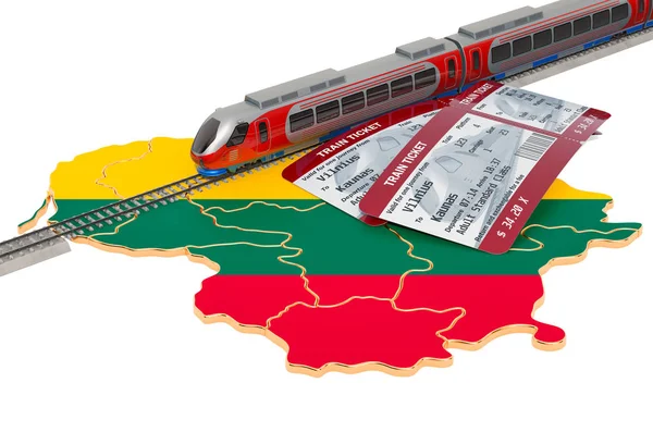Железнодорожный транспорт в Литве, концепция. 3D рендеринг — стоковое фото